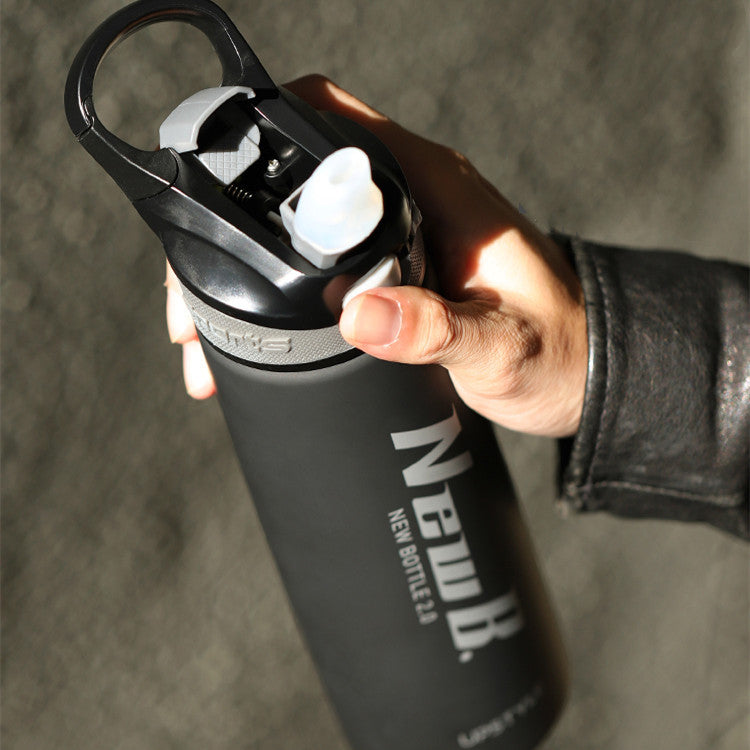 Ergonomic Sports Water Bottle with Flip Straw