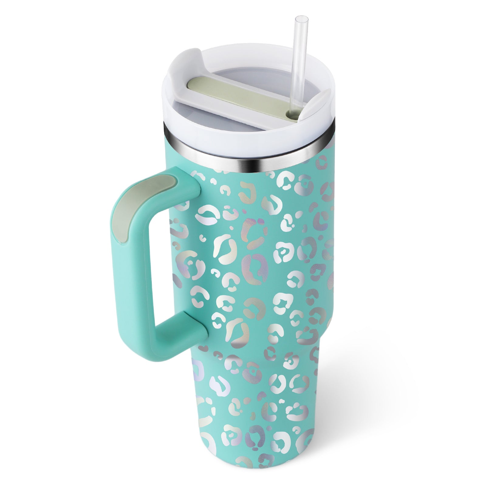 Tumbler With Handle Straw Insulated Stainless Steel