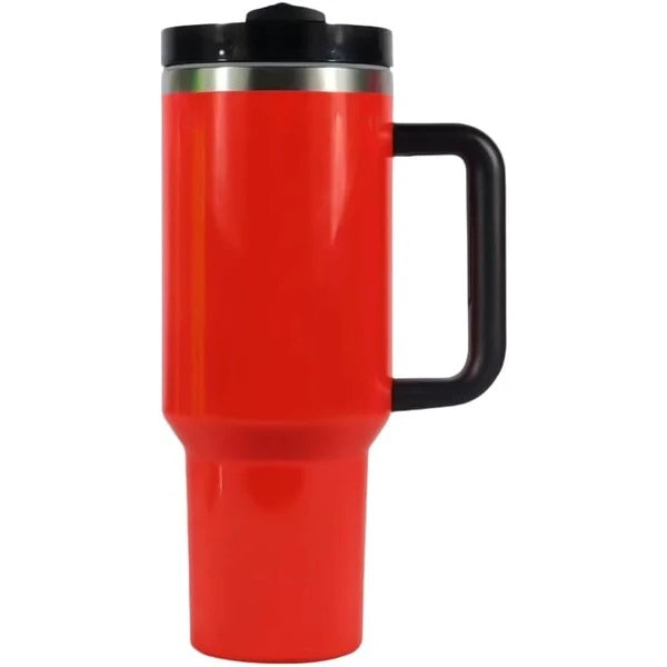 40oz Tumbler With Lid, Starw And Handle, Stainless Steel Vacuum Insulated Water Bottle Travel Mug For Iced Coffee, Hot And Cold Tea