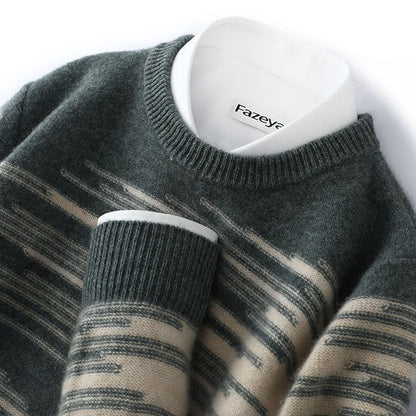Cashmere Sweater Men's Pure Wool Loose Round Neck Sweater - Alpaca House