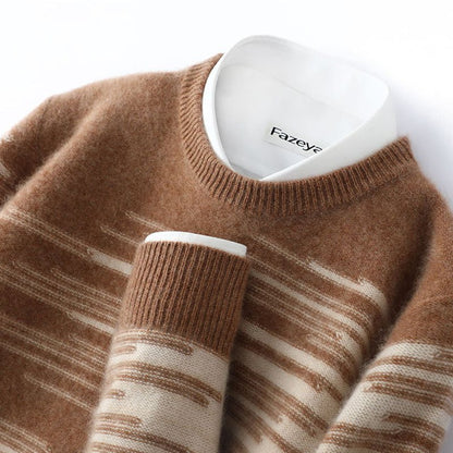 Cashmere Sweater Men's Pure Wool Loose Round Neck Sweater - Alpaca House