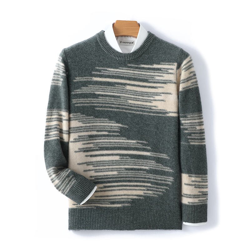 Cashmere Sweater Men's Pure Wool Loose Round Neck Sweater - Alpaca House