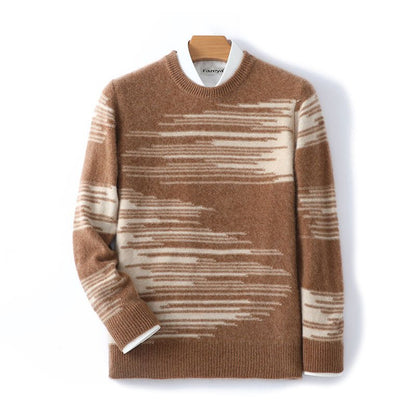 Cashmere Sweater Men's Pure Wool Loose Round Neck Sweater - Alpaca House