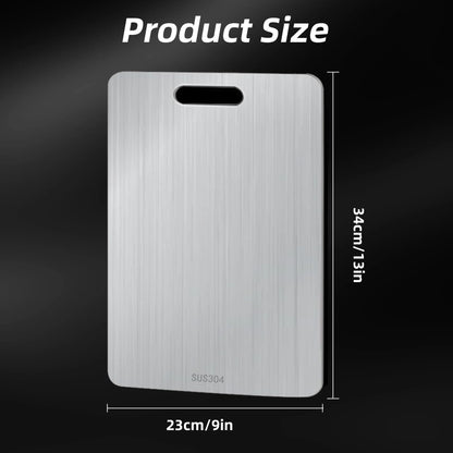 Stainless Steel Cutting Board, Double-Sided Food Grade Cutting Board