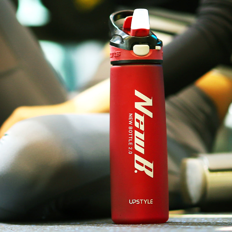 Ergonomic Sports Water Bottle with Flip Straw