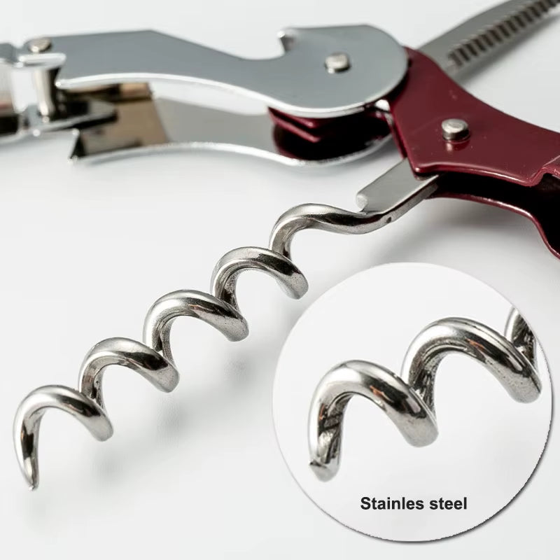 Stainless Steel Red Wine Beer Bottle Opener Cork Screw Multi Function Seahorse Safe Cut Can Kitchen Bar Tools