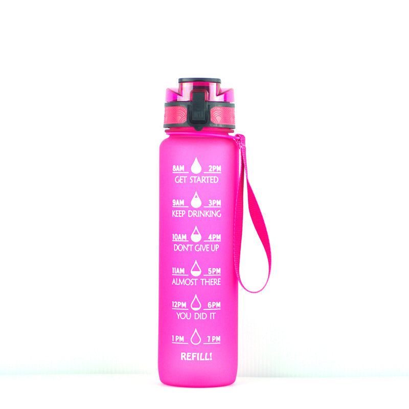 1L Transparent Kawaii Water Bottle – BPA-Free, Plastic, Sports & Infuser Cup