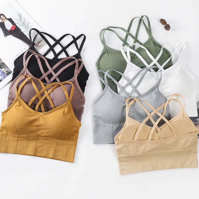 Women Fitness Top Seamless Crop Top Push up 