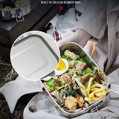 Stainless Steel Rectangular Separate Bento Lunch Box