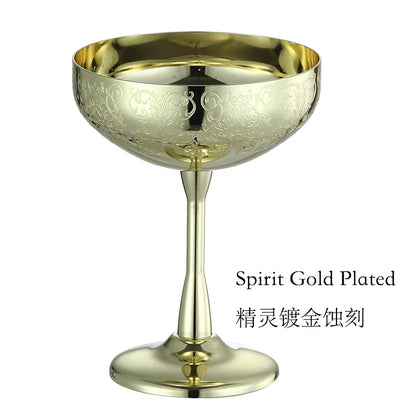 Stainless Steel Coupe Glasses, Martini Cocktail Glasses