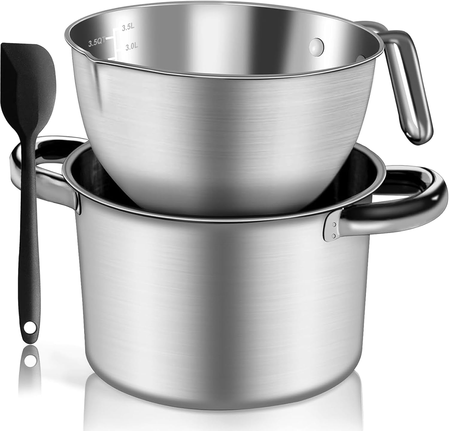 3.1Qt Stainless Steel Large Double Boiler Pot Set