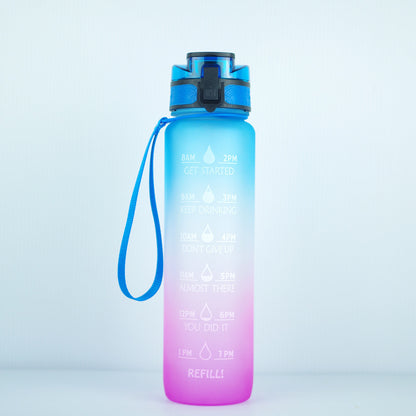 1L Transparent Kawaii Water Bottle – BPA-Free, Plastic, Sports & Infuser Cup