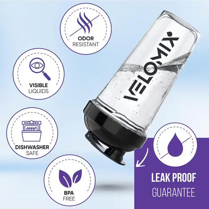 28 Oz. Black Plastic Water Bottle with Leak Proof Lid, Protein Shaker for Smoothies and Cocktails (2-Pack)