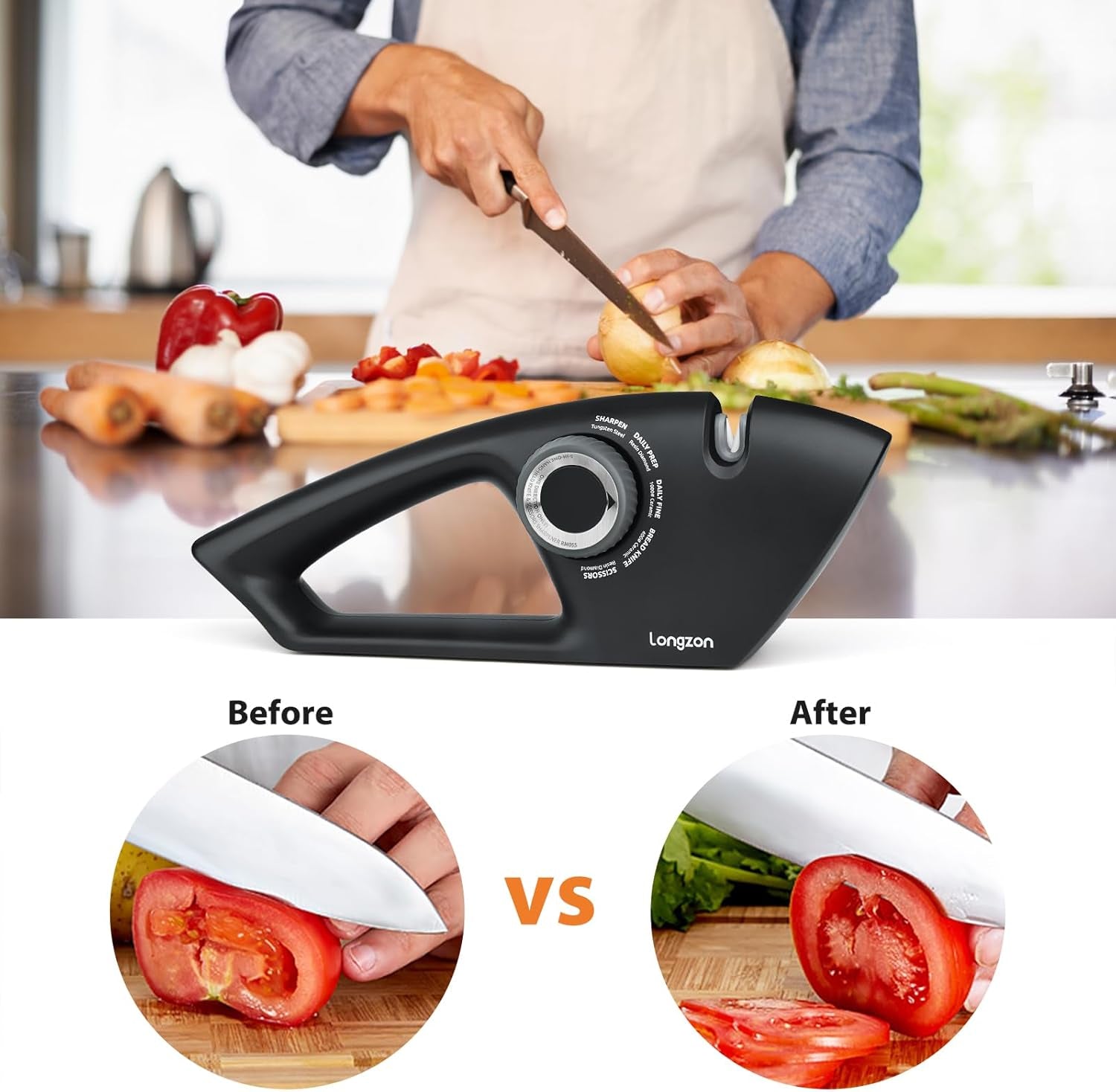 5-In-1 Knife Sharpener 5 Stage with a Pair of Cut-Resistant Glove, Original Premium Polish Blades