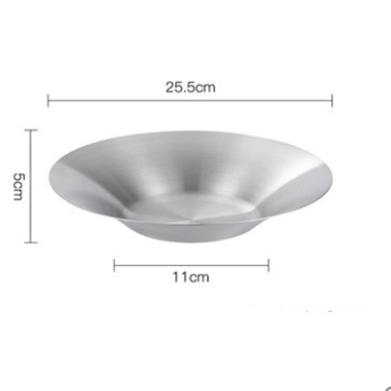 Stainless Steel Dinner Golden Round Fruit Plate