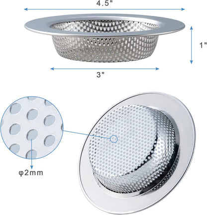 2 Pcs Sink Strainer, Upgraded Double-Layer Safe Design Kitchen Sink Strainer (Outer Diameter 4.5 Inch)