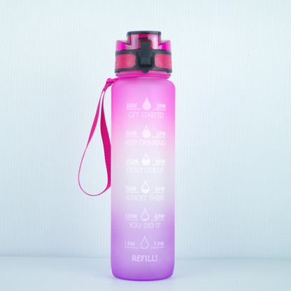 1L Transparent Kawaii Water Bottle – BPA-Free, Plastic, Sports & Infuser Cup