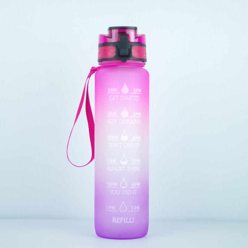 1L Transparent Kawaii Water Bottle – BPA-Free, Plastic, Sports & Infuser Cup