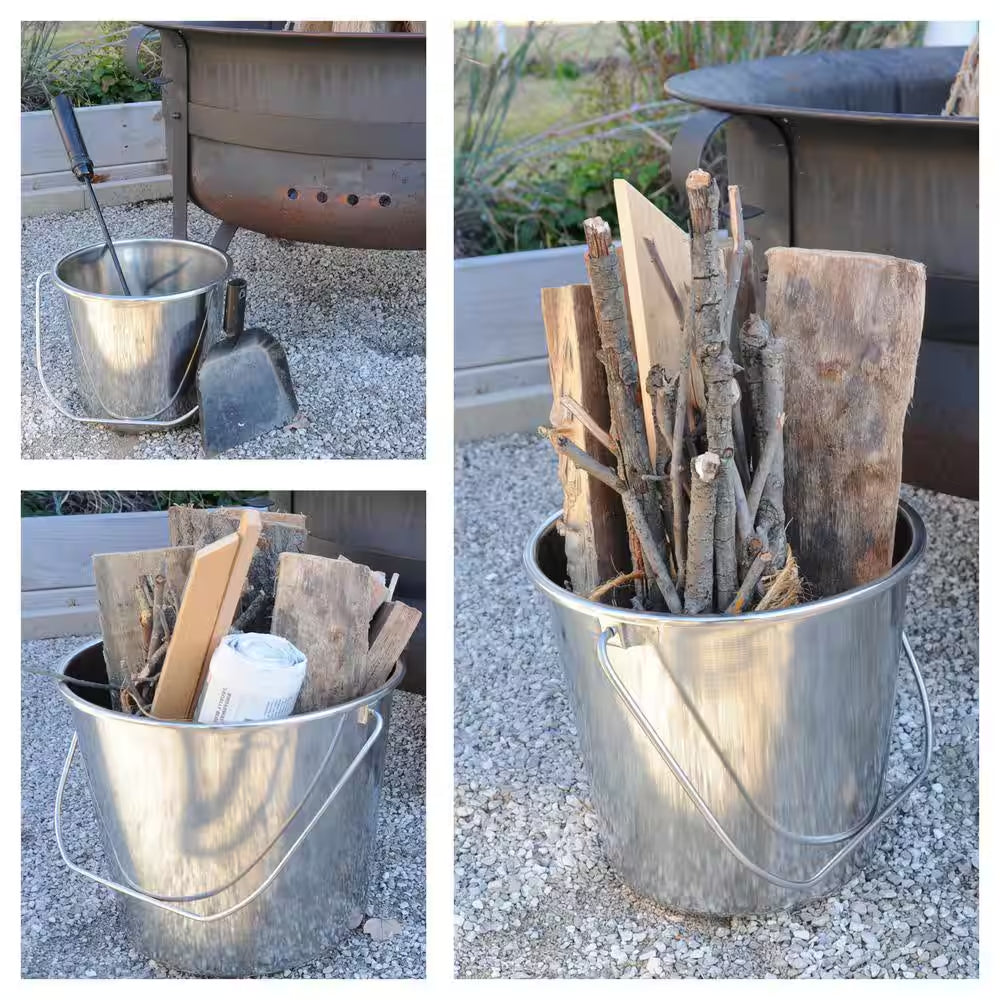 Large Stainless Steel Bucket Set (3-Pack)