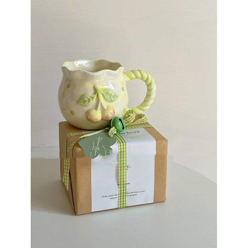 Whimsical Cherry Blossom Ceramic Mug Gift Set