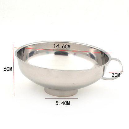 Stainless Steel Wide Mouth Funnel – Large Diameter with Outer Belt for Food, Pickles, Jam, Sausage, and Powder