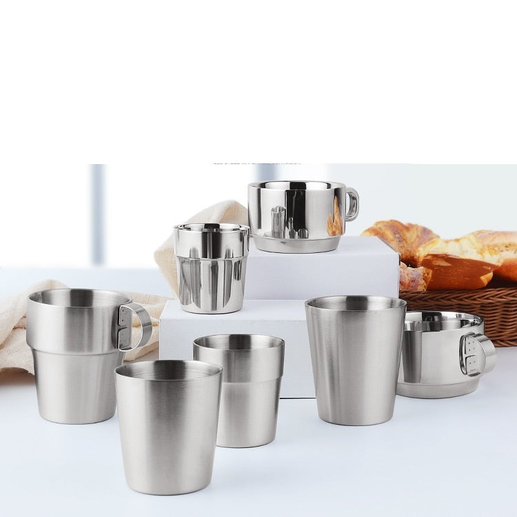 304 Stainless Steel Double Layer Mug Water Glass