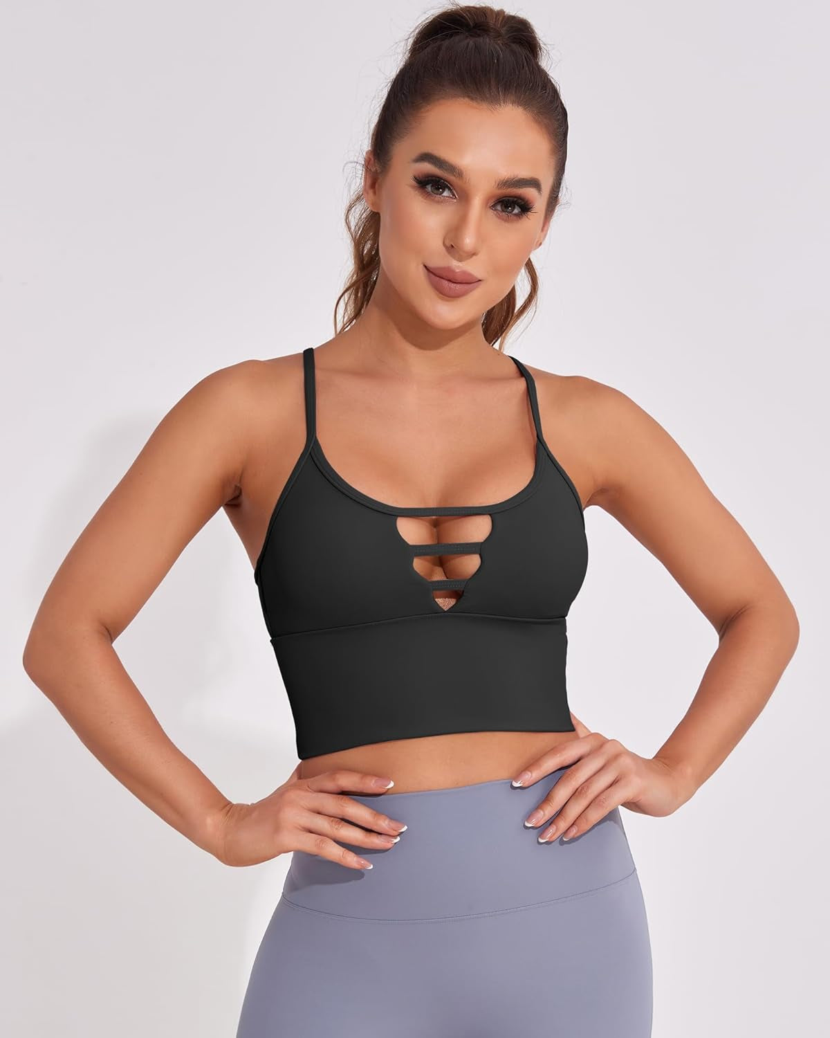 Fitness Top for Women High Support Strappy Built in Bra Padded