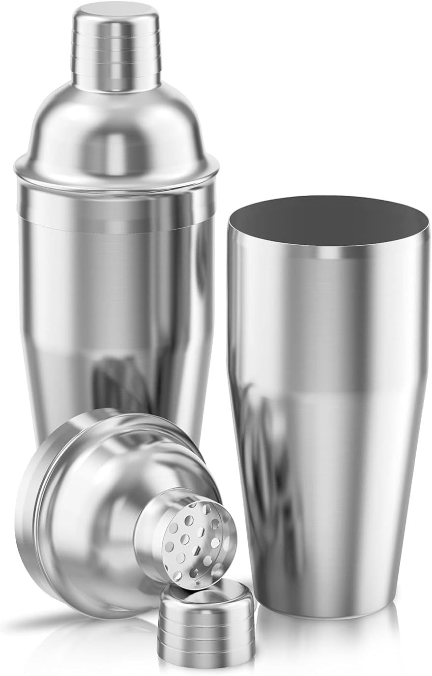 24 oz.  Stainless Steel Cocktail Shaker with Double Measuring Jigger
