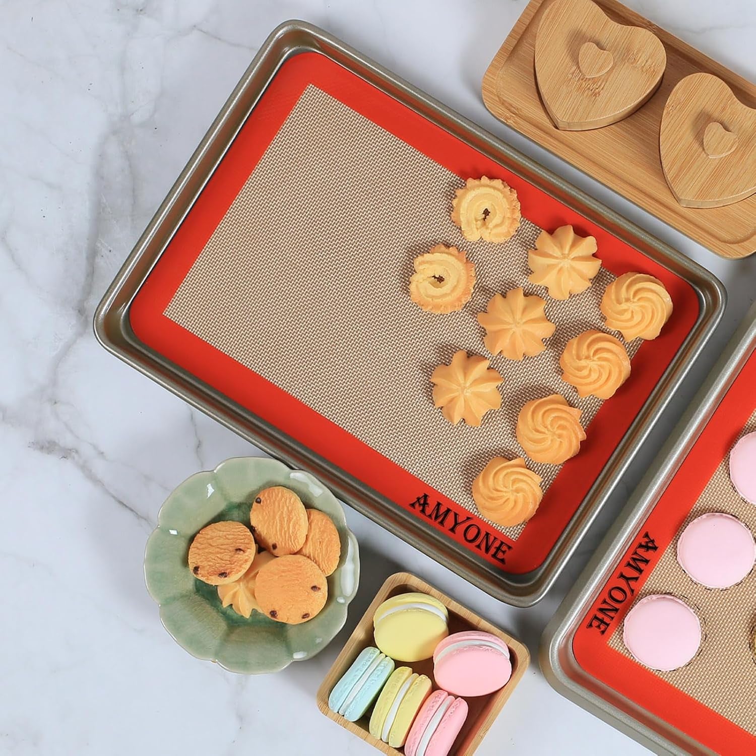 Quarter Sheet Silicone Baking Mat – 2 Pcs Non-Stick Reusable Cookie Sheets