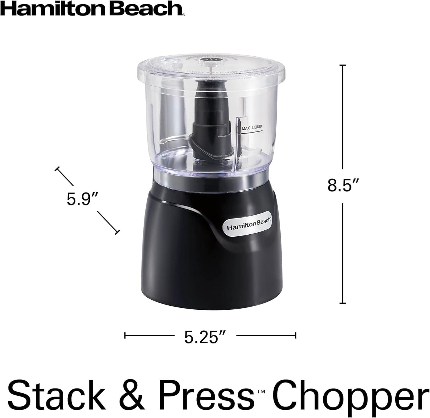 Electric Vegetable Chopper & Mini Food Processor, 3-Cup, 350 Watts, for Dicing, Mincing, and Puree, Black