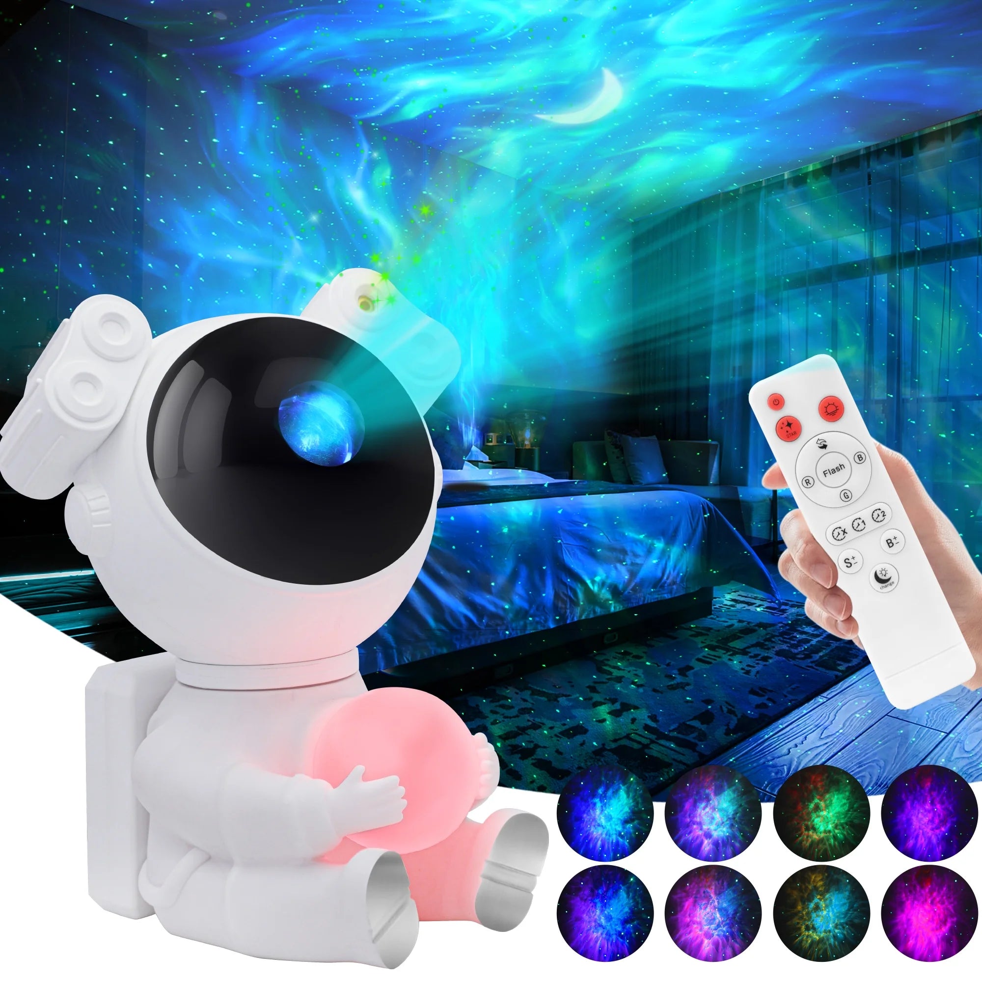 Astronaut Galaxy Projector, 2 in 1 with Moon Lamp