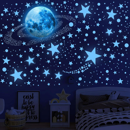 Glow in the Dark Stars & Moon  Galaxy Wall Stickers