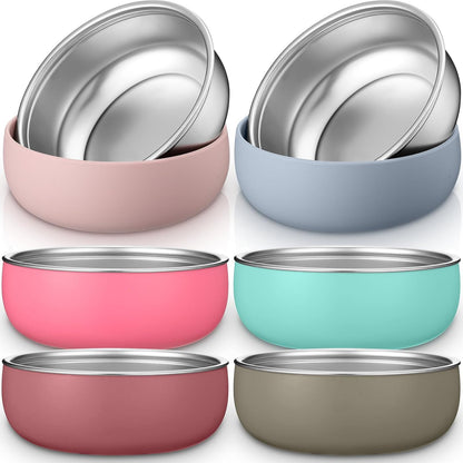 6 Pcs Stainless Steel Baby Bowls with Removable Silicone Shell for Kids, Dishwasher Safe