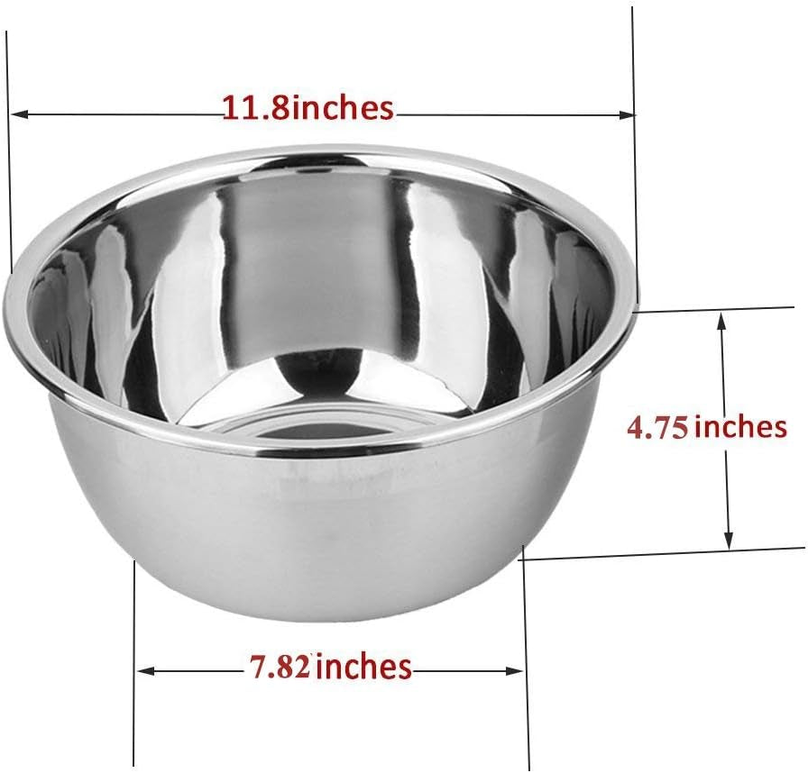 6.5Ｑt  Stainless Steel Salad Bowl Mirror Finish, Dishwasher Safe Bowl