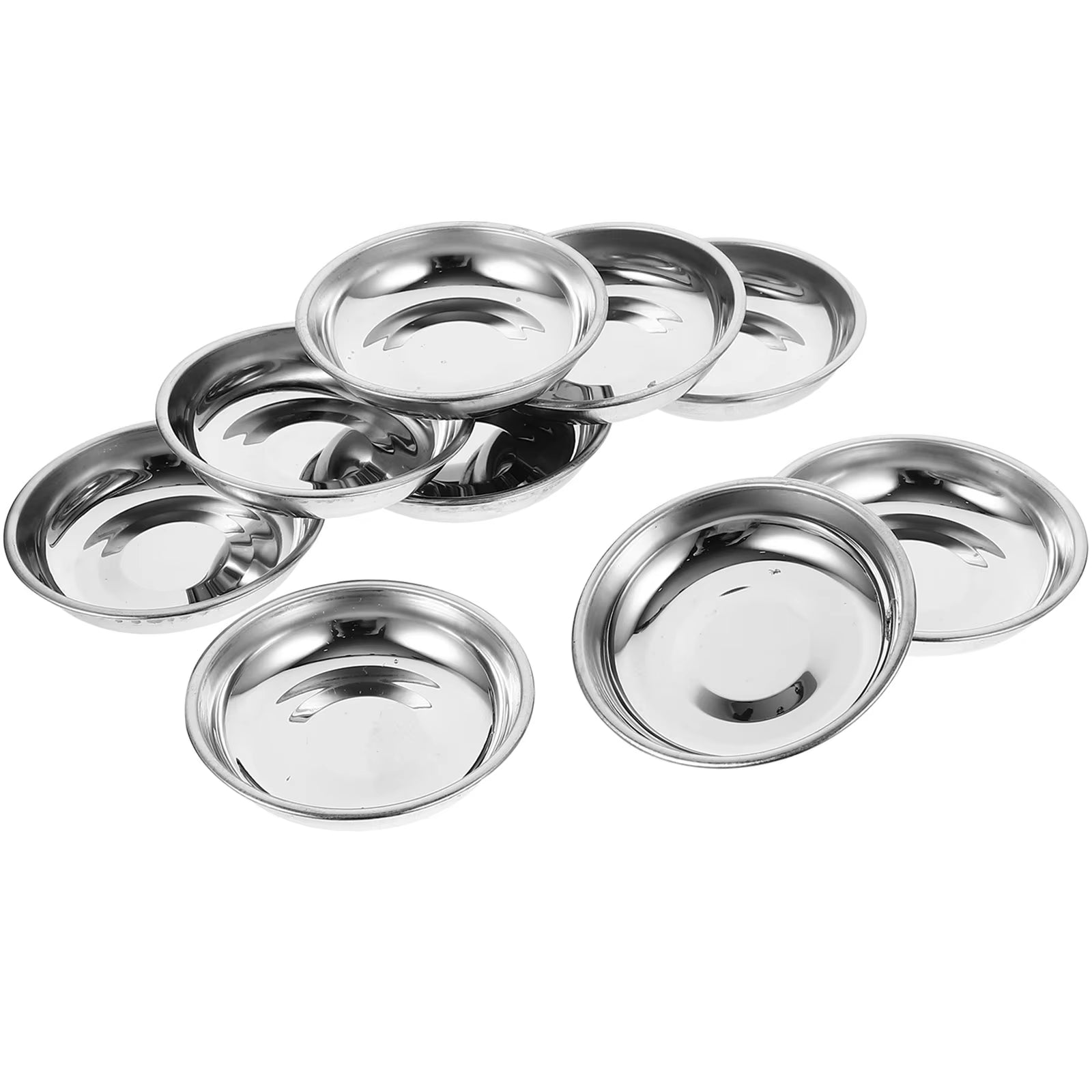  Stainless Steel  Sauce Dishes Mustard Appetizer Plates