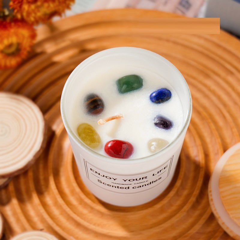 Natural Crystal Stone Candles