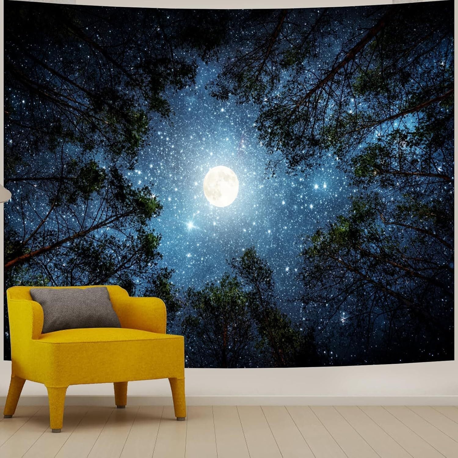 Forest Galaxy Starry Tapestry for Bedroom Ceilin