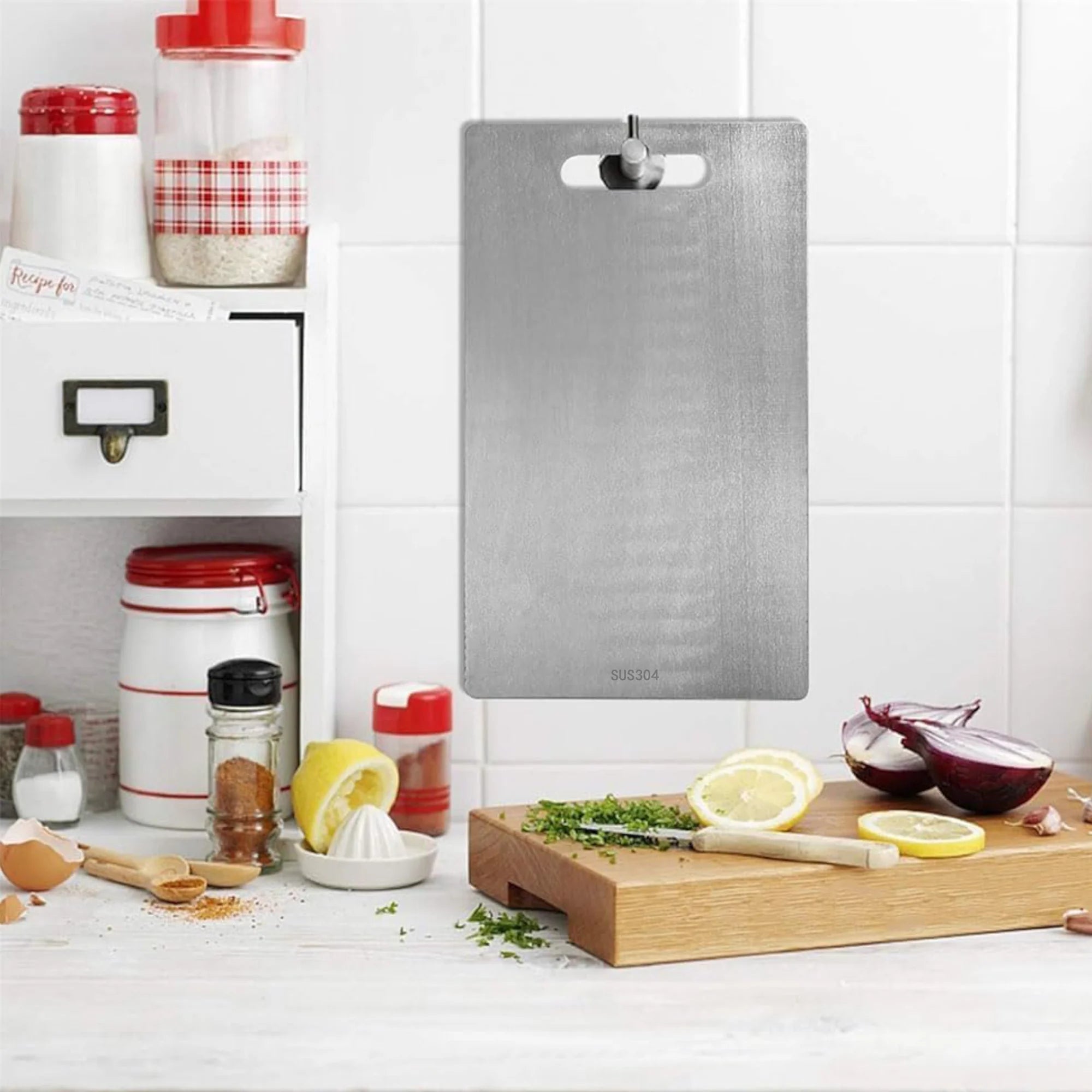 Stainless Steel Cutting Board, Double-Sided Food Grade Cutting Board