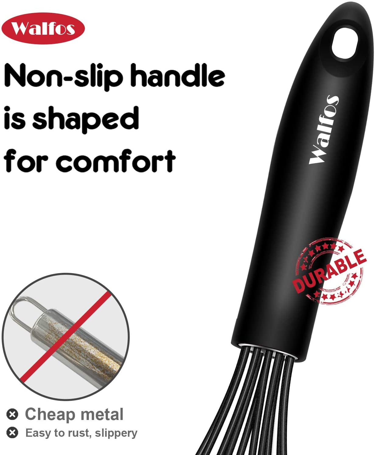 Silicone Whisk 8.5" – Heat-Resistant Balloon Egg Beater for Nonstick Cookware