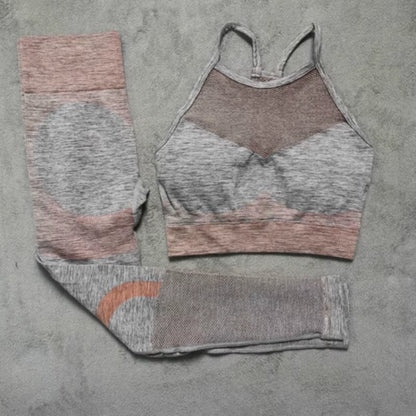 Women's Crop Top High Waist Fitness Suit 