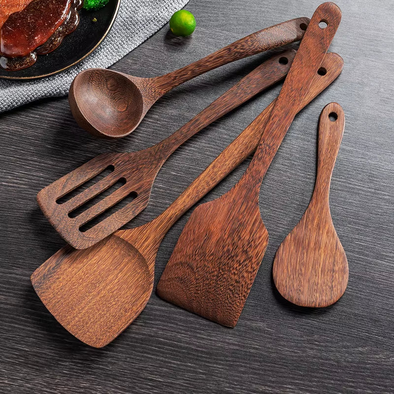Wooden Kitchen Utensils Set Non-Stick Cookware for Soup