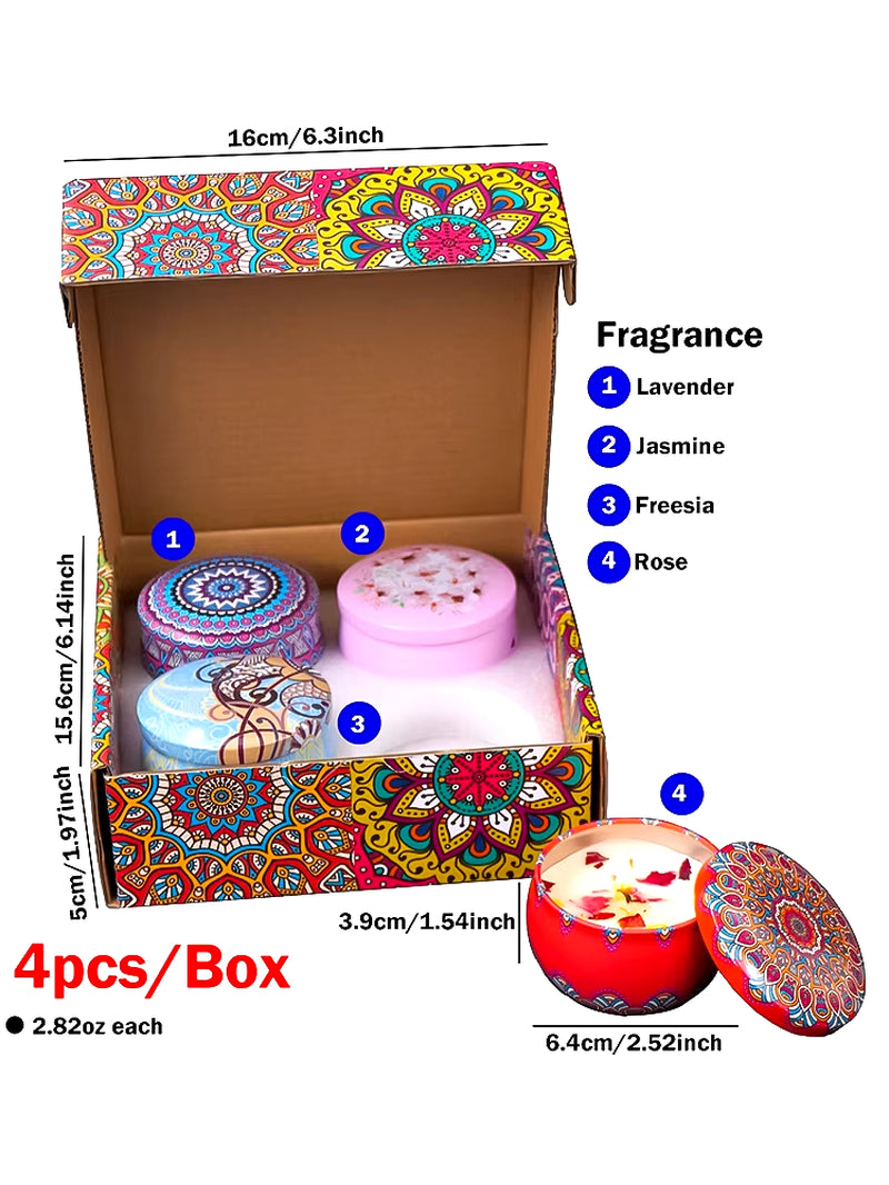 4Pcs/Box Scented Candle Islamic Arabian Patterns Smokeless 