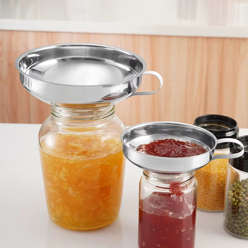 Canning Stainless Steel Wide Mouth Funnel S/L Size Hopper Transferring Oil Liquid Filter