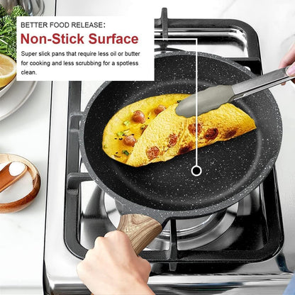 Nonstick Granite Frying Pan – 9.5" Skillet, PFOA-Free, Induction Compatible