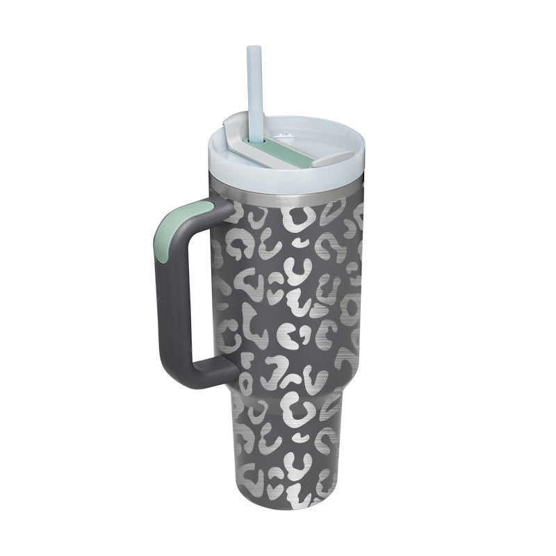 Tumbler With Handle Straw Insulated Stainless Steel