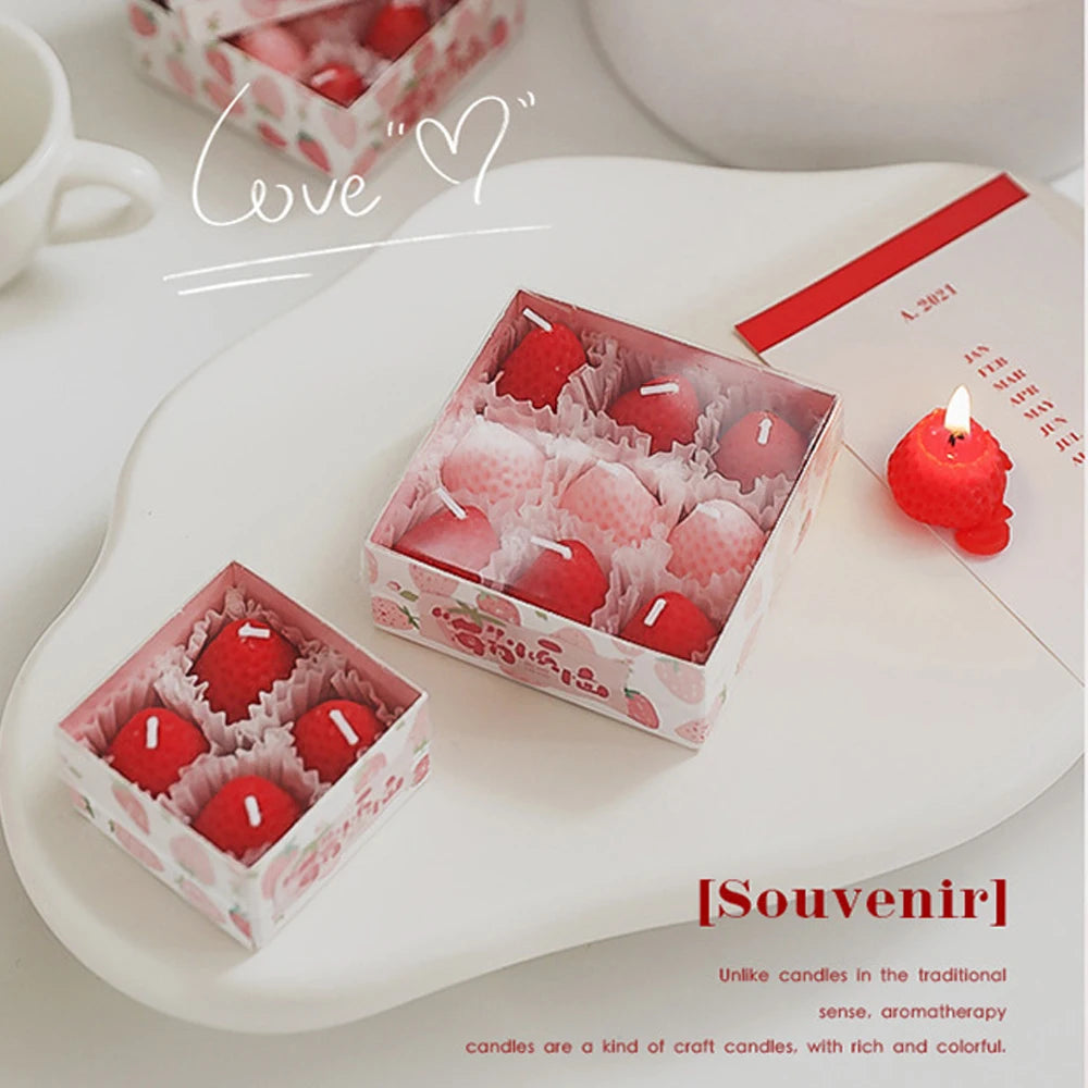 Strawberry Scented Candles Soy Wax Aromatherapy