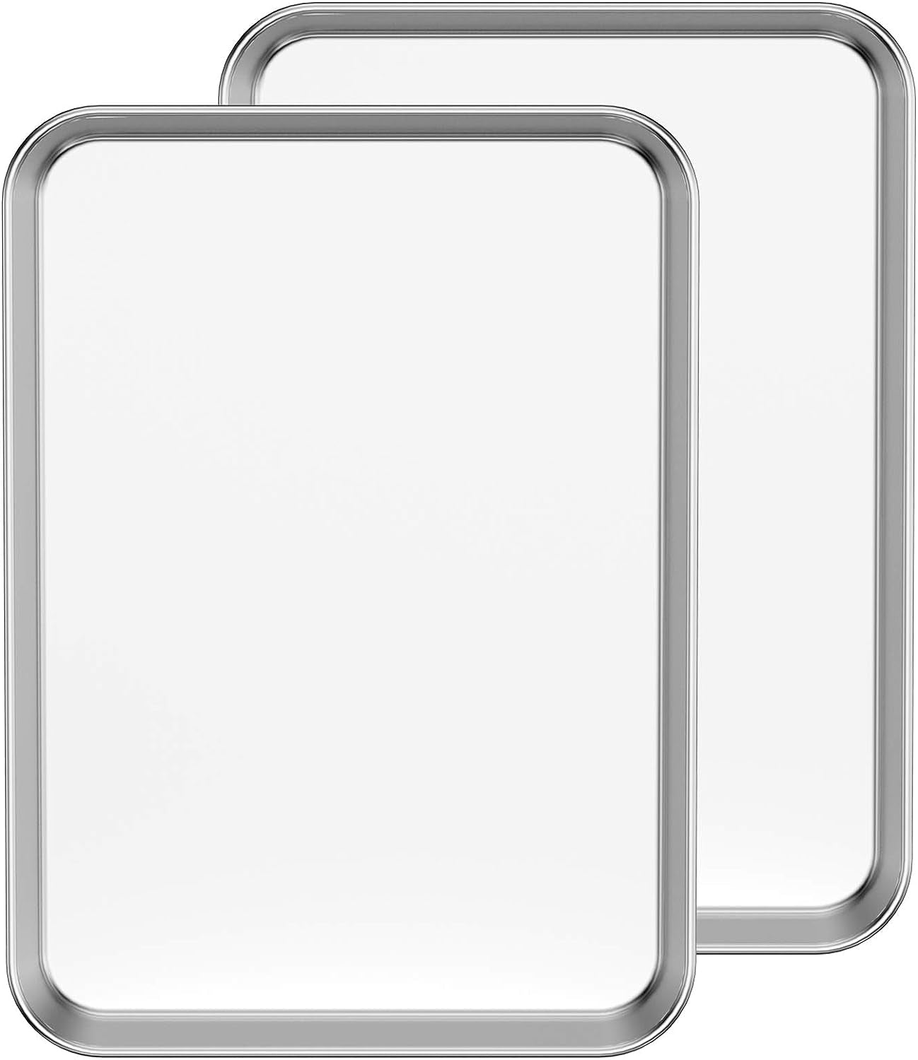 18 Inch Stainless Steel Baking Sheet Set of 2,  Healthy & Non-Toxic, Rust Free & Mirror Finish, Easy Clean & Dishwasher Safe
