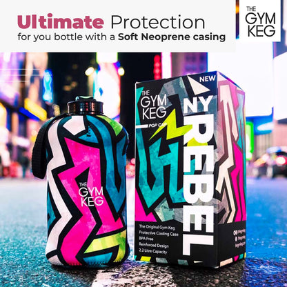  2.2 L Sports Water Bottle Insulated Half Gallon Carry Handle Big Water