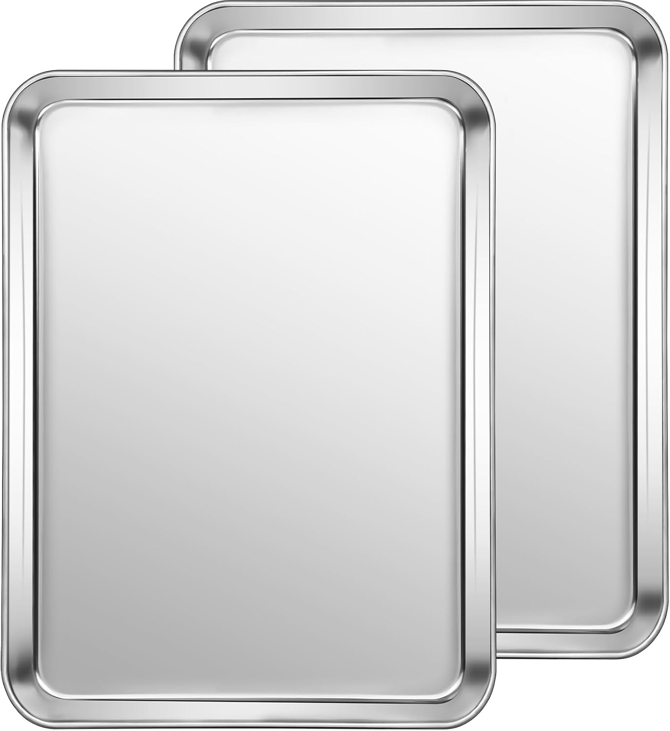 16 X 12 X 1 Inch Stainless Steel Baking Sheet Set of 2, Non Toxic, Mirror Finish & Rust Free, Dishwasher Safe