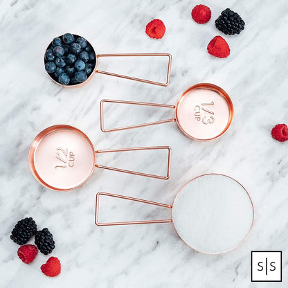 Copper Measuring & Spoons Set – 8-Piece Stainless Steel Kitchen Utensils